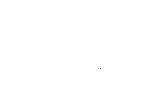 Ligne noire icône du bâtiment de l'église isolé sur fond blanc. Église chrétienne. Religion d'église. Animation graphique de mouvement vidéo 4K — Video