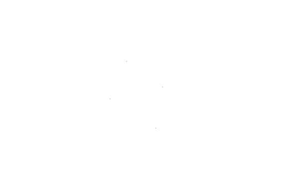 Línea negra Icono de eritrocitos de hemoglobina médica aislado sobre fondo blanco. Animación gráfica de vídeo 4K — Vídeos de Stock