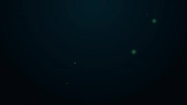 Siyah arka planda limon sembolü simgesi olan parlak neon hattı kumarhane kumar makinesi. Kumar oyunları. 4K Video hareketli grafik canlandırması