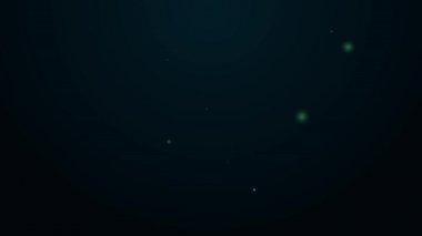 Parlayan neon çizgisi oyun kartı simgesi siyah arkaplanda izole edildi. Kumarhane kumarı. 4K Video hareketli grafik canlandırması