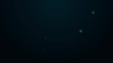 Parlayan neon hattı maruz kalma telafi simgesi siyah arkaplanda izole edildi. 4K Video hareketli grafik canlandırması