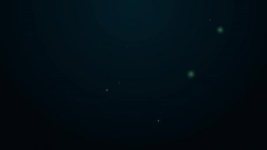 Parlayan neon çizgisi kamera zamanlayıcısı simgesi siyah arkaplanda izole edildi. Fotoğrafa maruz kalma. Kronometre sayacı 10 saniye. 4K Video hareketli grafik canlandırması