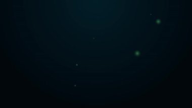 Parlayan neon hattı Termostat simgesi siyah arkaplanda izole edildi. Sıcaklık kontrolü. 4K Video hareketli grafik canlandırması