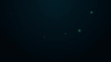 Parlak neon hattı dijital kapı kilidi, kablosuz kablosuz ağ teknolojisiyle siyah arkaplanda izole edilmiş bir anahtar. Kapı kolu tabelası. Güvenlik akıllı ev. 4K Video hareketli grafik canlandırması