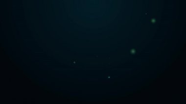 Parlayan neon hattı Akıllı garaj simgesi siyah arkaplanda izole edildi. 4K Video hareketli grafik canlandırması