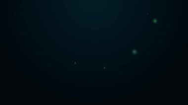 Parlayan neon hattı web kamera simgesi siyah arkaplanda izole edildi. Sohbet kamerası. Web kamerası simgesi. 4K Video hareketli grafik canlandırması