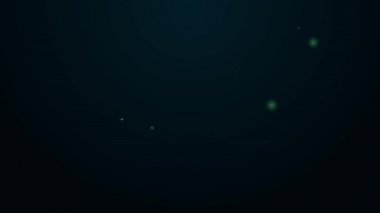 Parlayan neon hattı ses asistanı simgesi siyah arkaplanda izole edildi. Ses kontrol arayüzü akıllı hoparlör. 4K Video hareketli grafik canlandırması