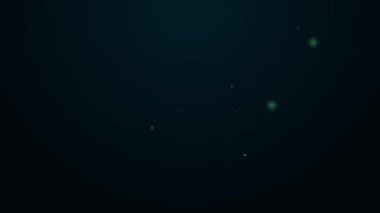 Parlayan neon hattı banyo ölçekli simge siyah arka planda izole edildi. Ağırlık ölçme ekipmanı. Ağırlık ölçeği spor konsepti. 4K Video hareketli grafik canlandırması