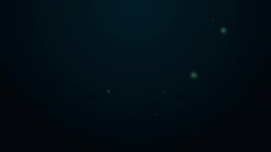 Parlayan neon çizgisi saç tokası simgesi siyah arkaplanda izole edildi. 4K Video hareketli grafik canlandırması