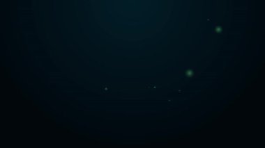 Parlayan neon hattı aktif erkek çocuk siyah arka planda izole edilmiş soru ikonuna cevap veriyor. Bir ilkokul öğrencisi elini kaldırır. 4K Video hareketli grafik canlandırması