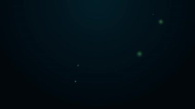 Parlayan neon çizgisi basketbol topu ikonu siyah arkaplanda izole edildi. Spor sembolü. 4K Video hareketli grafik canlandırması