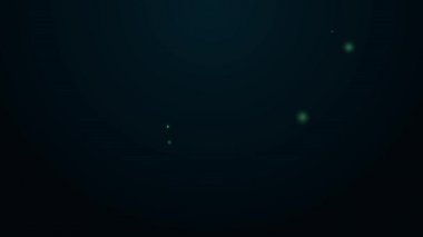 Parlayan neon çizgisi Müzik notası, ton simgesi siyah arkaplanda izole. 4K Video hareketli grafik canlandırması