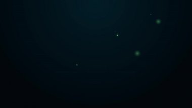Parlayan neon hattı dosya dizin simgesi siyah arkaplanda izole edildi. 4K Video hareketli grafik canlandırması