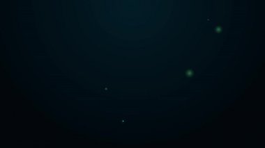 Parlayan neon çizgisi Apple simgesi siyah arkaplanda izole edildi. Fazla kilolu. Sağlıklı diyet menüsü. Fitness diyeti elması. 4K Video hareketli grafik canlandırması
