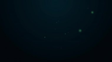 Parlayan neon hattı elektirik fan simgesi siyah arkaplanda izole edildi. 4K Video hareketli grafik canlandırması