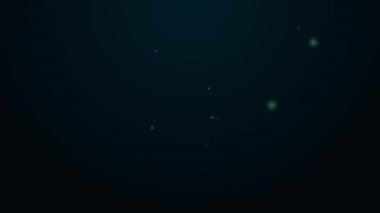 Siyah arkaplanda izole edilmiş tüp ikonunda parlayan neon kremi. Cilt için güneş ultraviyole ışığından koruma. 4K Video hareketli grafik canlandırması