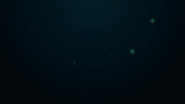 Parlayan neon çizgi simgesi siyah arkaplanda izole edildi. 4K Video hareketli grafik canlandırması