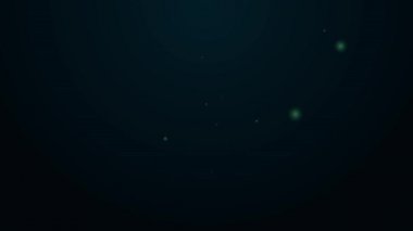 Parlayan neon çizgisi Korkuluk simgesi siyah arkaplanda izole edildi. Mutlu Cadılar Bayramı Partisi. 4K Video hareketli grafik canlandırması