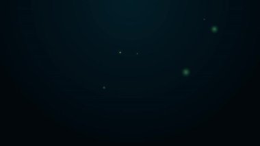 Parlayan neon çizgisi domates simgesi siyah arkaplanda izole edildi. 4K Video hareketli grafik canlandırması