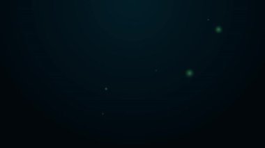 Parlayan neon hattı Siyah arka planda izole edilmiş acı biber kabuğu simgesi. Market, mutfak ürünleri, baharat ve baharat paketi, yemek kitabı için tasarım. 4K Video hareketli grafik canlandırması