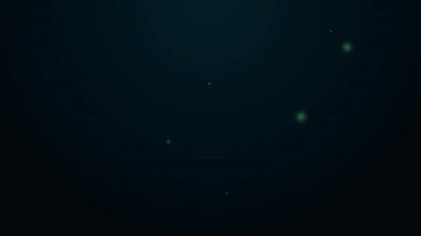 Parlayan neon hattı itfaiyeci ikonu siyah arka planda izole edildi. 4K Video hareketli grafik canlandırması