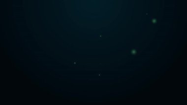 Parlayan neon hattı cep telefonu 911 'i arama ikonu siyah arka planda izole edildi. Polis, ambulans, itfaiye, çağrı, telefon. 4K Video hareketli grafik canlandırması