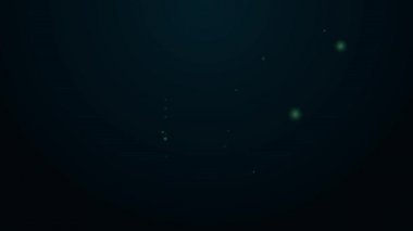 Yanan garaj simgesinde parlayan neon hattı yangını siyah arka planda izole edildi. 4K Video hareketli grafik canlandırması