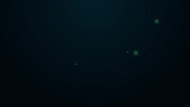 Parlayan neon hattı, siyah arkaplanda izole edilmiş bir siren ikonu. Acil durum sireni. 4K Video hareketli grafik canlandırması