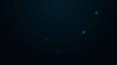 Parlayan neon hattı. Siyah arkaplanda ateş simgesi yok. Yangın yasağı ve yasak. 4K Video hareketli grafik canlandırması