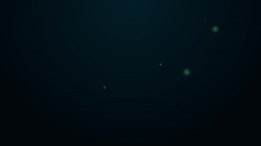 Parlayan neon çizgisi üçgen cetvel simgesi siyah arkaplanda izole edildi. Düz sembol. Geometrik sembol. 4K Video hareketli grafik canlandırması