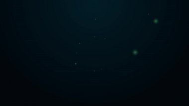 Parlayan neon çizgisi matematik ikonu siyah arkaplanda izole edildi. 4K Video hareketli grafik canlandırması