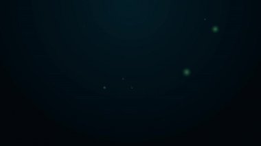 Siyah arkaplanda izole edilmiş bir üçgen simgesinin parlayan neon çizgisi açısı. 4K Video hareketli grafik canlandırması