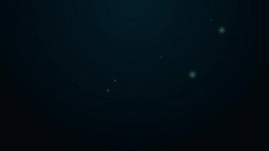 Parlayan neon hattı XYZ koordinat sistemi simgesi siyah arkaplanda izole edildi. Grafik istatistikleri için XYZ ekseni. 4K Video hareketli grafik canlandırması