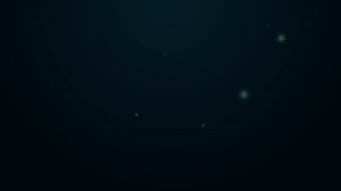Parlayan neon çizgisi Siyah arkaplanda pusula simgesi çizimi. Pusula işareti. Çizim ve eğitim araçları. Geometrik alet. 4K Video hareketli grafik canlandırması