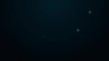 Parlayan neon hattı Sperm simgesi siyah arkaplanda izole edildi. 4K Video hareketli grafik canlandırması