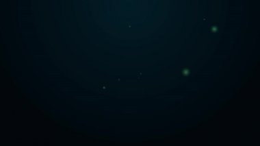 Parlayan neon hattı simgesi siyah arkaplanda izole edildi. 4K Video hareketli grafik canlandırması
