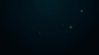 Parlayan neon hattı steteskop tıbbi alet simgesi siyah arkaplanda izole edildi. 4K Video hareketli grafik canlandırması