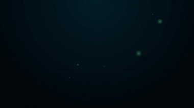 Parlayan neon hattı insan organının karaciğer simgesi siyah arka planda izole edildi. 4K Video hareketli grafik canlandırması