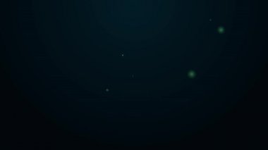Parlayan neon hattı göz damlası ikonu siyah arka planda izole edildi. 4K Video hareketli grafik canlandırması