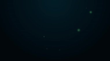 Parlayan neon hattı makas simgesi siyah arkaplanda izole edildi. Terzi sembolü. Alet kesme işareti. 4K Video hareketli grafik canlandırması