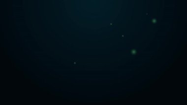 Parlayan neon hattı Tekstil kumaş rulo simgesi siyah arkaplanda izole edildi. Yuvarlan, paspas, halı, halı, halı ya da kağıt rulo ikonu. 4K Video hareketli grafik canlandırması