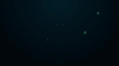 Parlayan neon hattı Tekstil kumaş rulo simgesi siyah arkaplanda izole edildi. Yuvarlan, paspas, halı, halı, halı ya da kağıt rulo ikonu. 4K Video hareketli grafik canlandırması