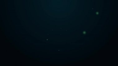 Parlayan neon çizgi simgesi siyah arkaplanda izole edildi. Kazanan sembol. 4K Video hareketli grafik canlandırması