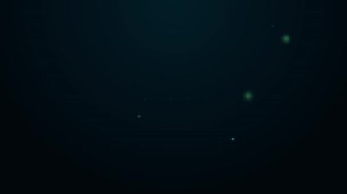 Parlayan neon çizgisi sarkacı simgesi siyah arkaplanda izole edildi. Newtons beşiği. 4K Video hareketli grafik canlandırması