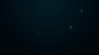 Parlayan neon hattı. Cenaze arabası simgesi siyah arka planda izole edilmiş. 4K Video hareketli grafik canlandırması