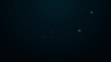 Parlayan neon hattı konuşma balonu ölüm ikonu siyah arkaplanda izole edildi. 4K Video hareketli grafik canlandırması