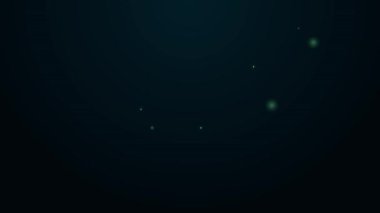 Parlayan neon hattı kutsal kitap ikonu siyah arka planda izole edildi. 4K Video hareketli grafik canlandırması