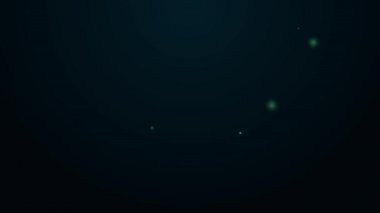 Parlayan neon hattı Molekül simgesi siyah arkaplanda izole edildi. Kimya moleküllerinin yapısı, fen öğretmenlerinin yenilikçi eğitim posteri. 4K Video hareketli grafik canlandırması