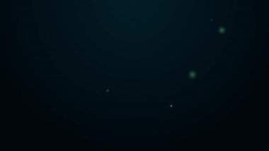 Parlayan neon hattı Molekül simgesi siyah arkaplanda izole edildi. Kimya moleküllerinin yapısı, fen öğretmenlerinin yenilikçi eğitim posteri. 4K Video hareketli grafik canlandırması