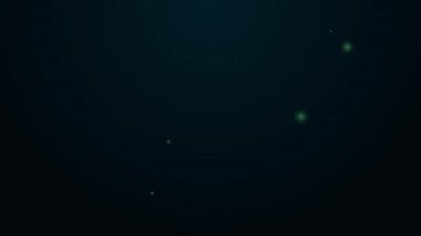 Parlayan neon hattı insan böbreği simgesi siyah arka planda izole edildi. 4K Video hareketli grafik canlandırması